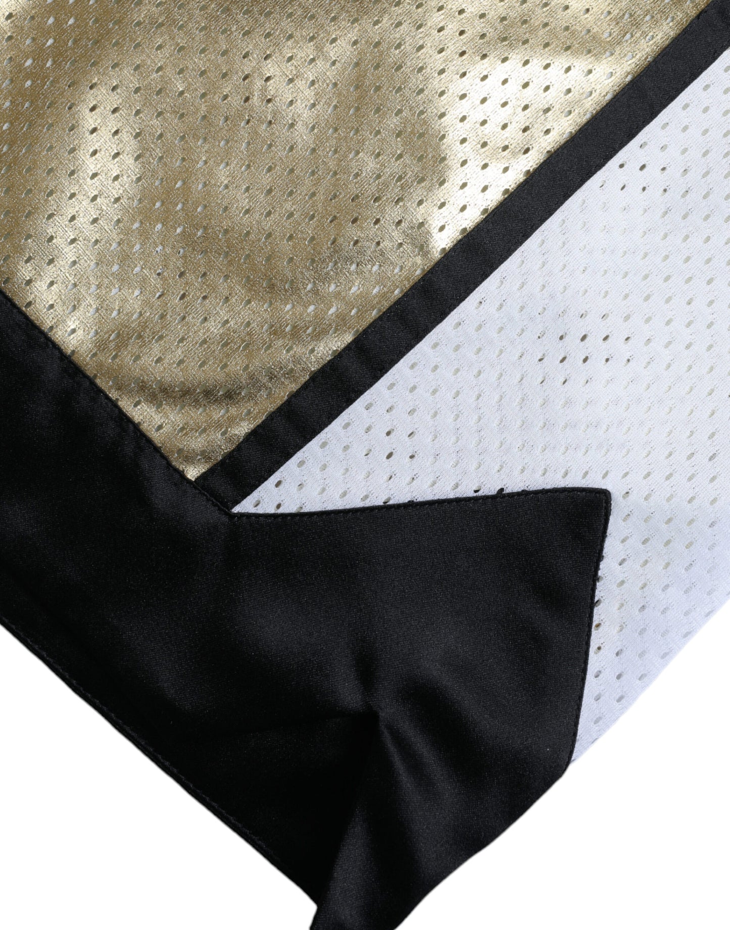 Pantaloncini a vita alta traforati in poliestere oro