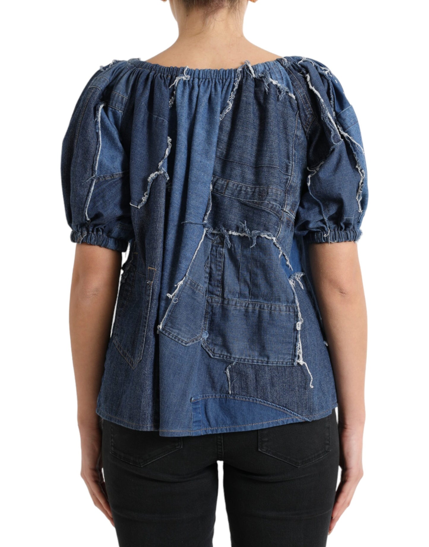 Dolce & Gabbana Elegantes Baumwoll-Jeans-Bluse-Top