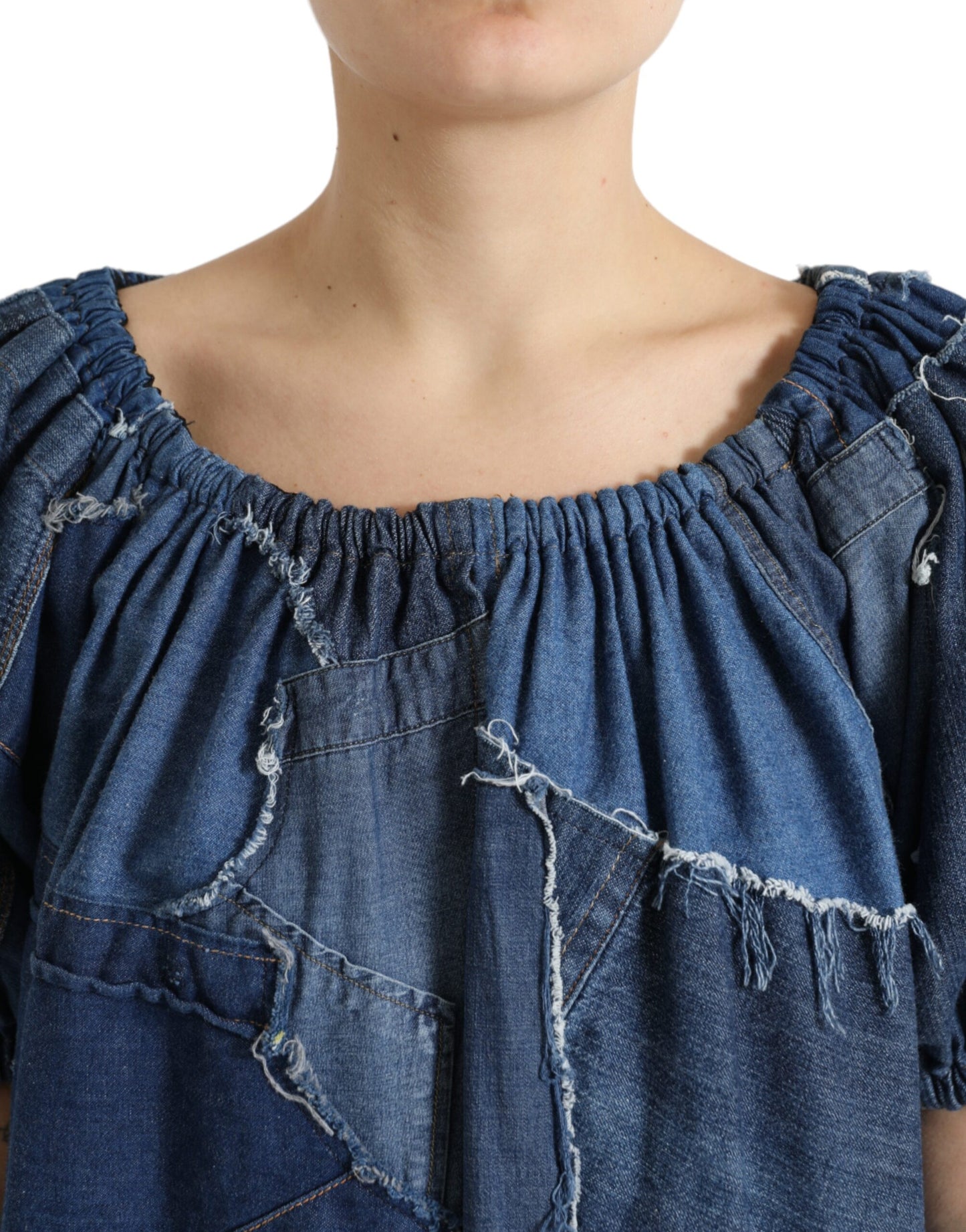 Dolce & Gabbana Elegantes Baumwoll-Jeans-Bluse-Top