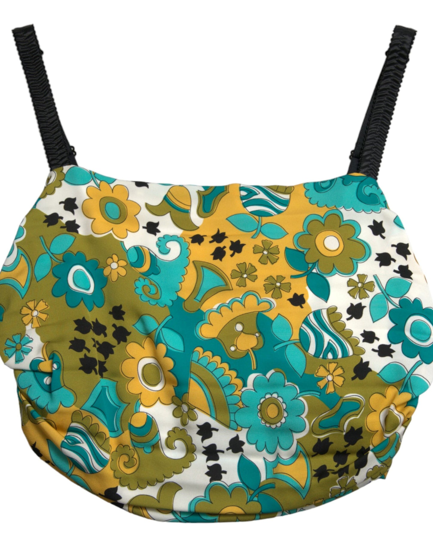 Dolce & Gabbana – Elegantes, kurzes Tanktop aus Seidenmischung mit Blumenmuster