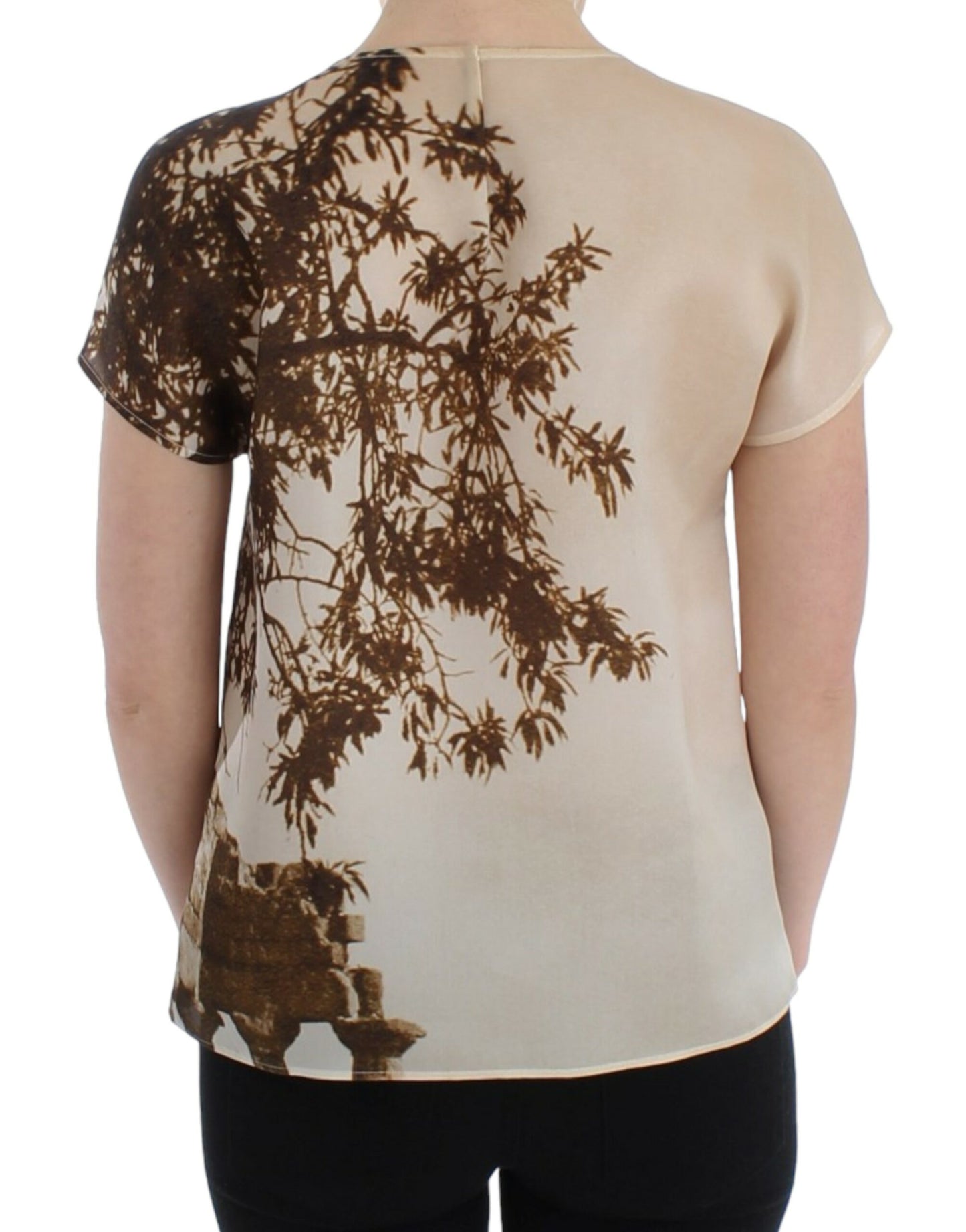 Blusa in seta taorminese marrone