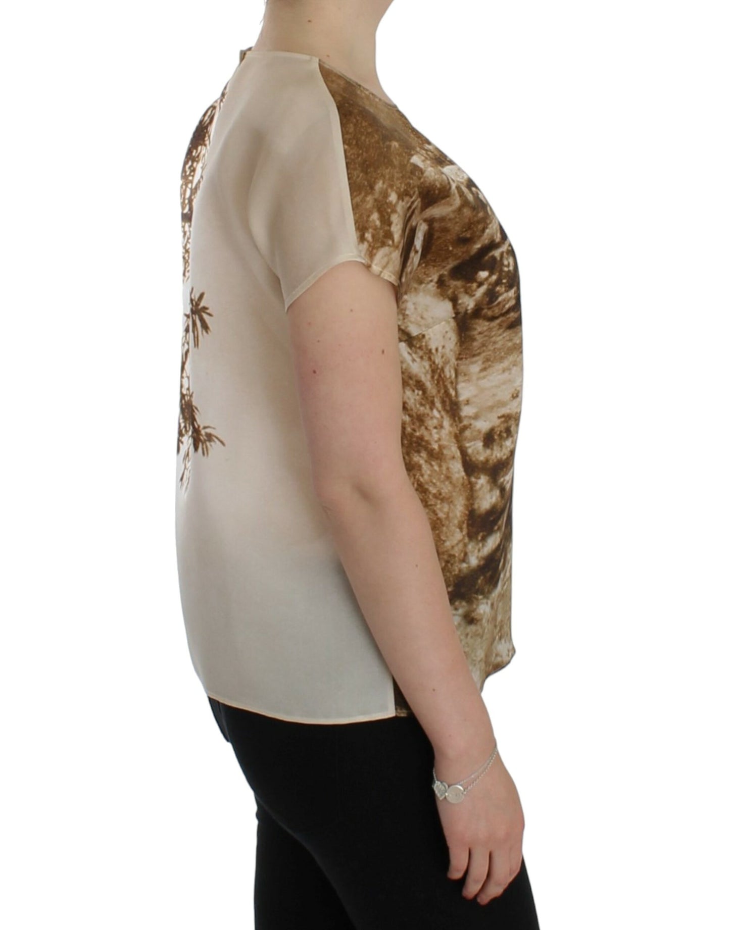Blusa in seta taorminese marrone