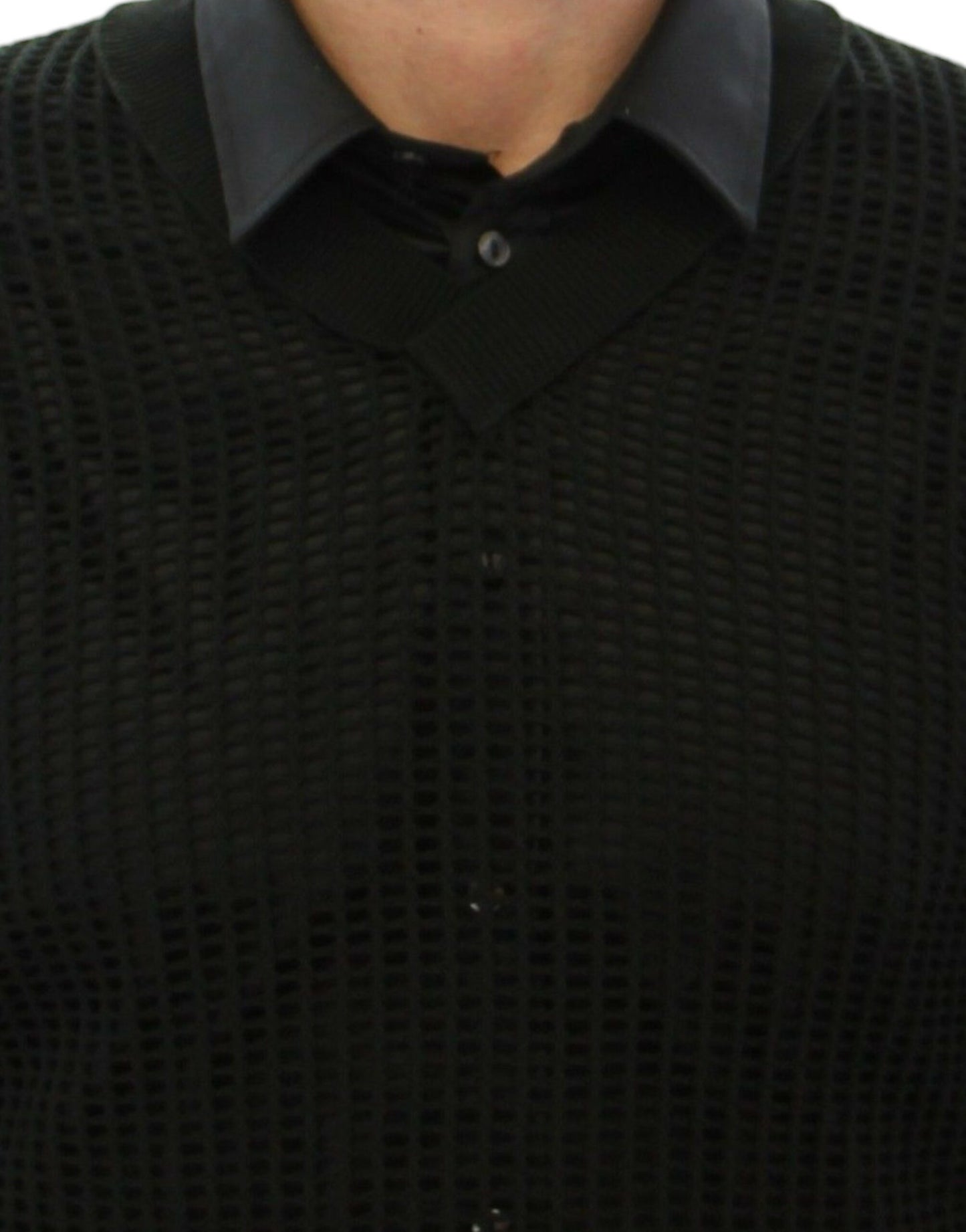 Dolce & Gabbana Eleganter V-Ausschnitt Dunkelgrüner Strickpullover