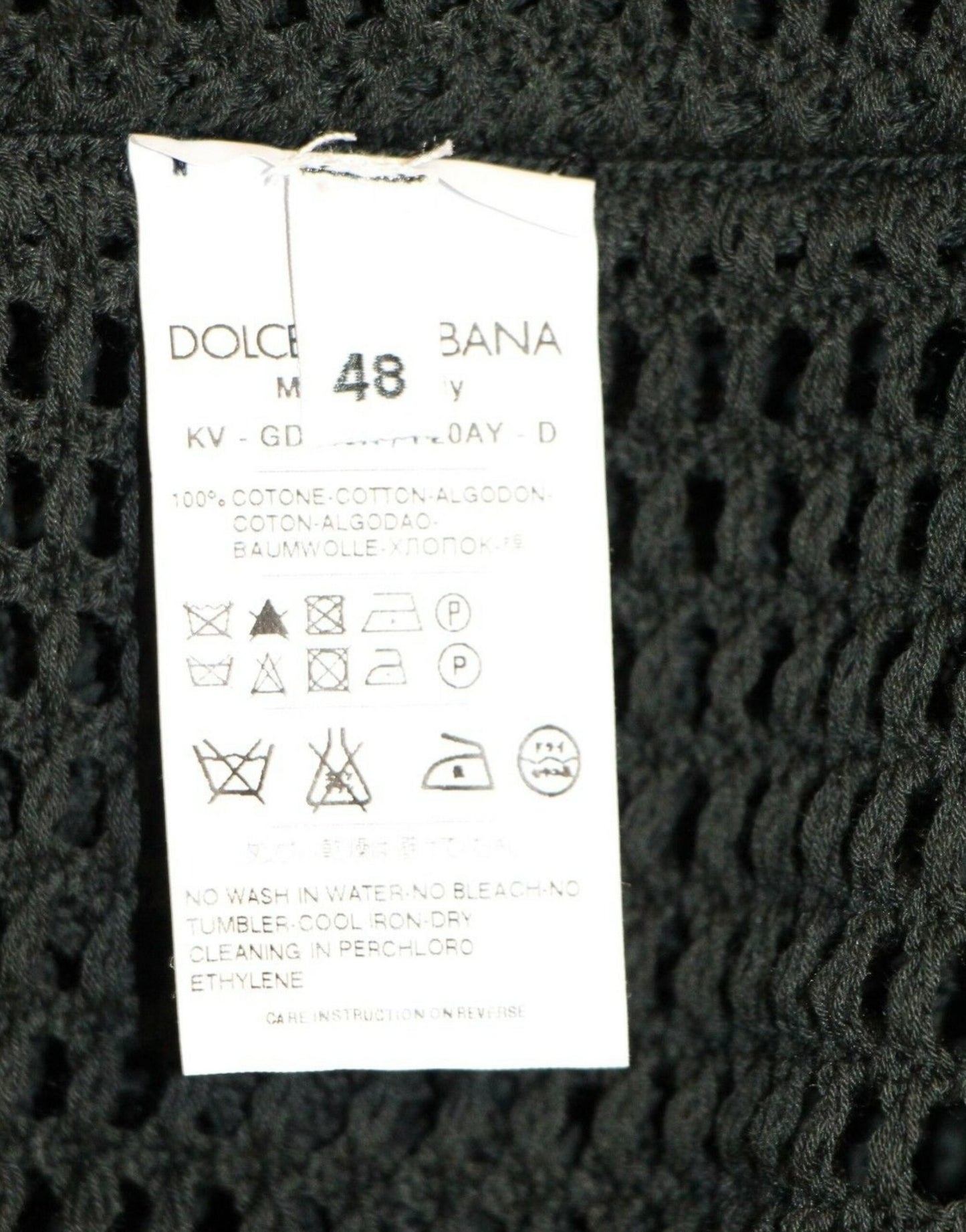 Dolce & Gabbana Eleganter V-Ausschnitt Dunkelgrüner Strickpullover