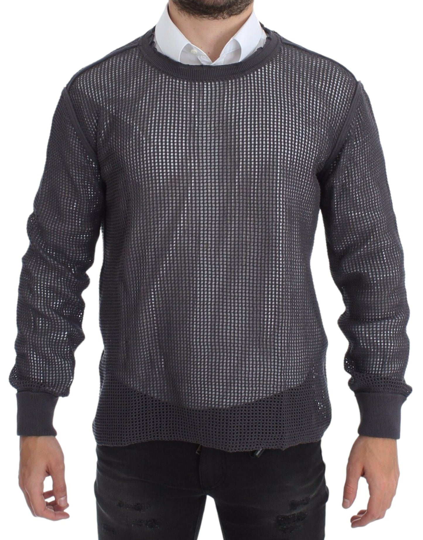Dolce & Gabbana Eleganter Rundhals-Netzpullover in Helllila