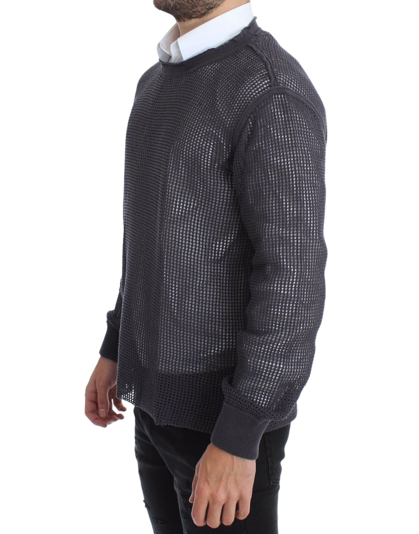Dolce & Gabbana Eleganter Rundhals-Netzpullover in Helllila