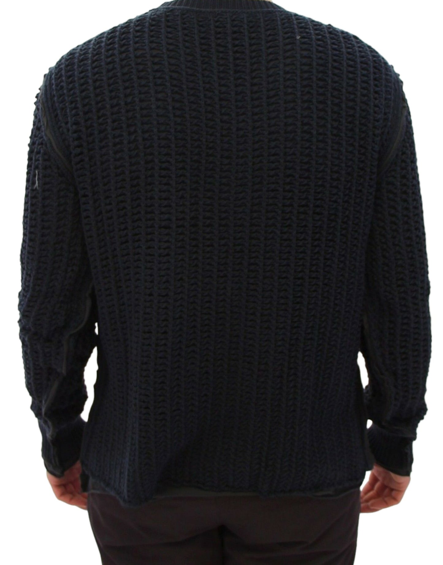 Dolce & Gabbana Eleganter Blauer und Schwarzer Geschichteter Pullover