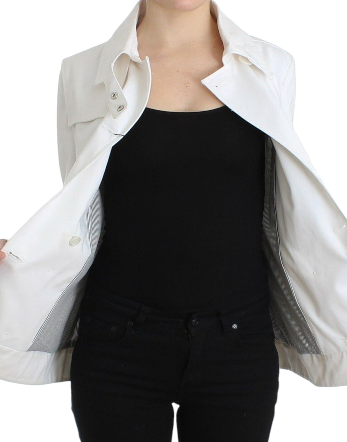Giacca blazer doppiopetto bianca