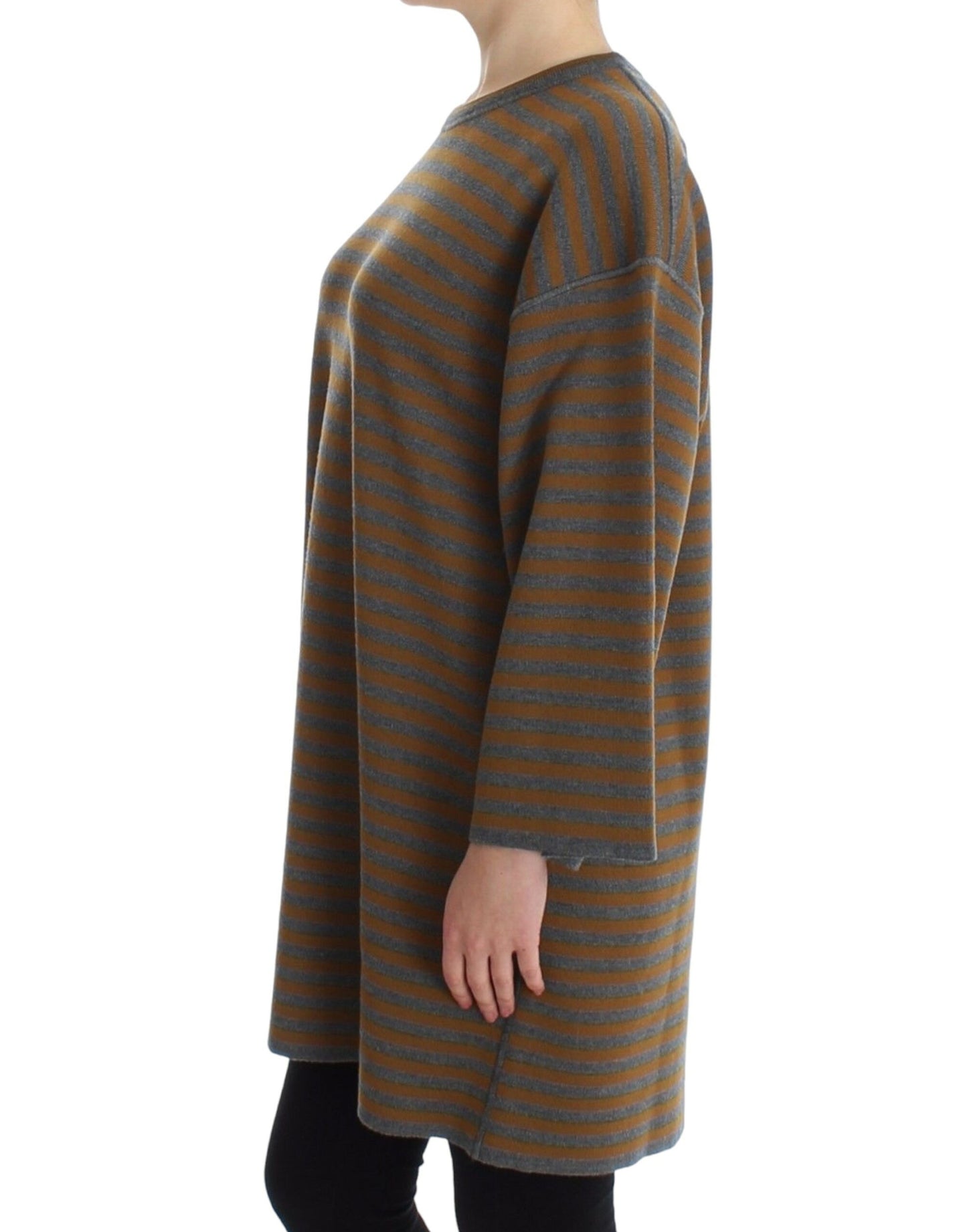 Jersey oversize de rayas amarillas y grises