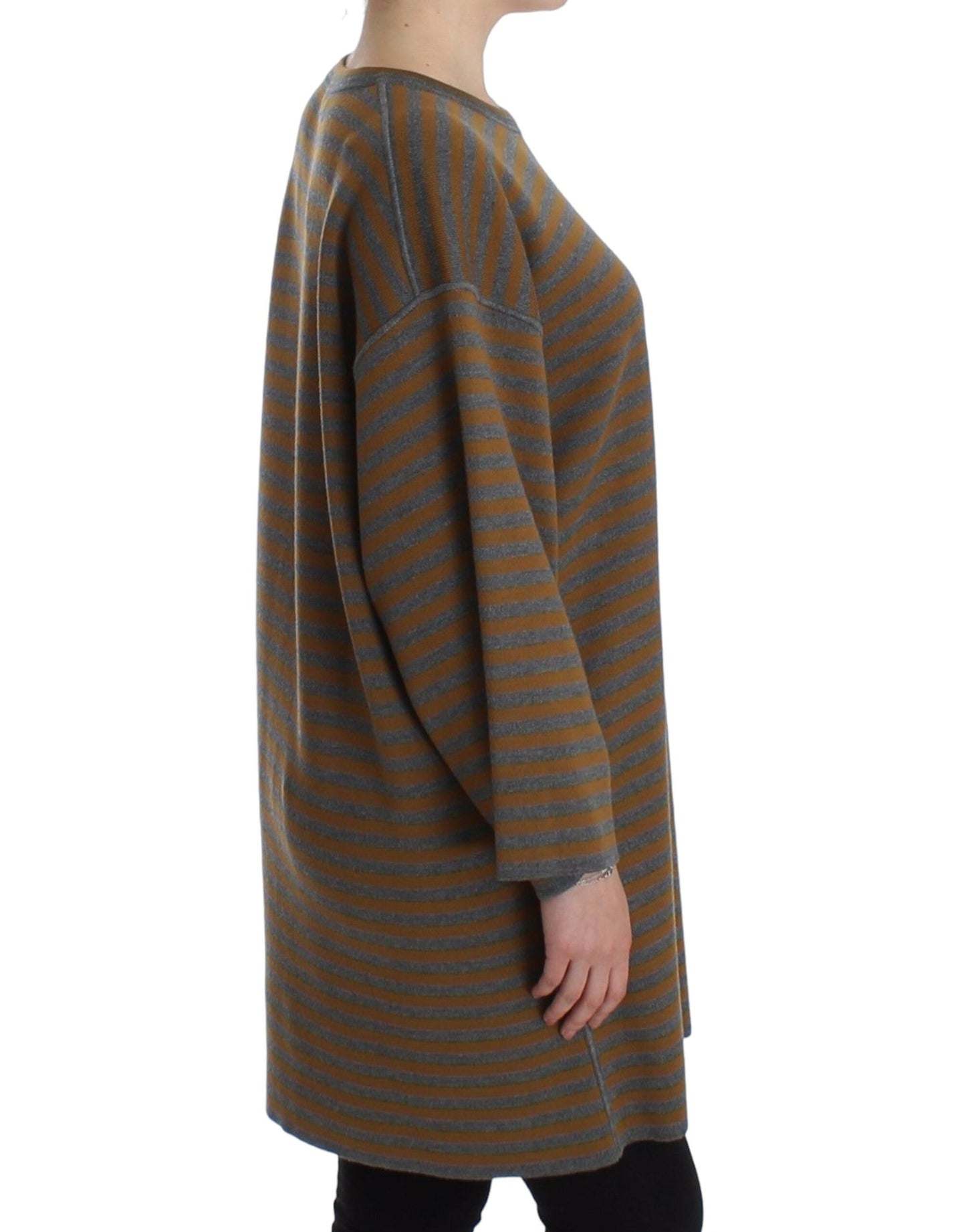 Jersey oversize de rayas amarillas y grises