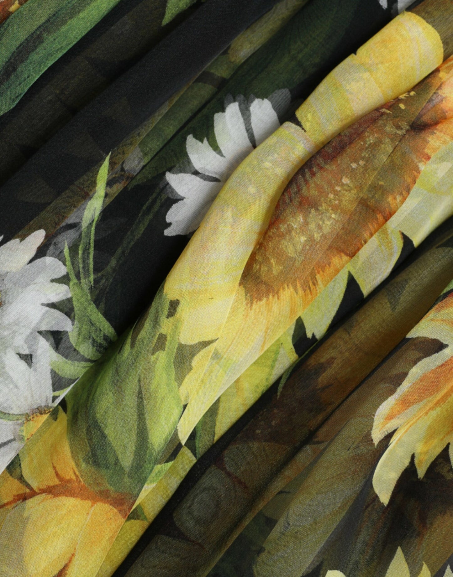 Dolce & Gabbana Elegantes Maxikleid aus Sonnenblumenseide