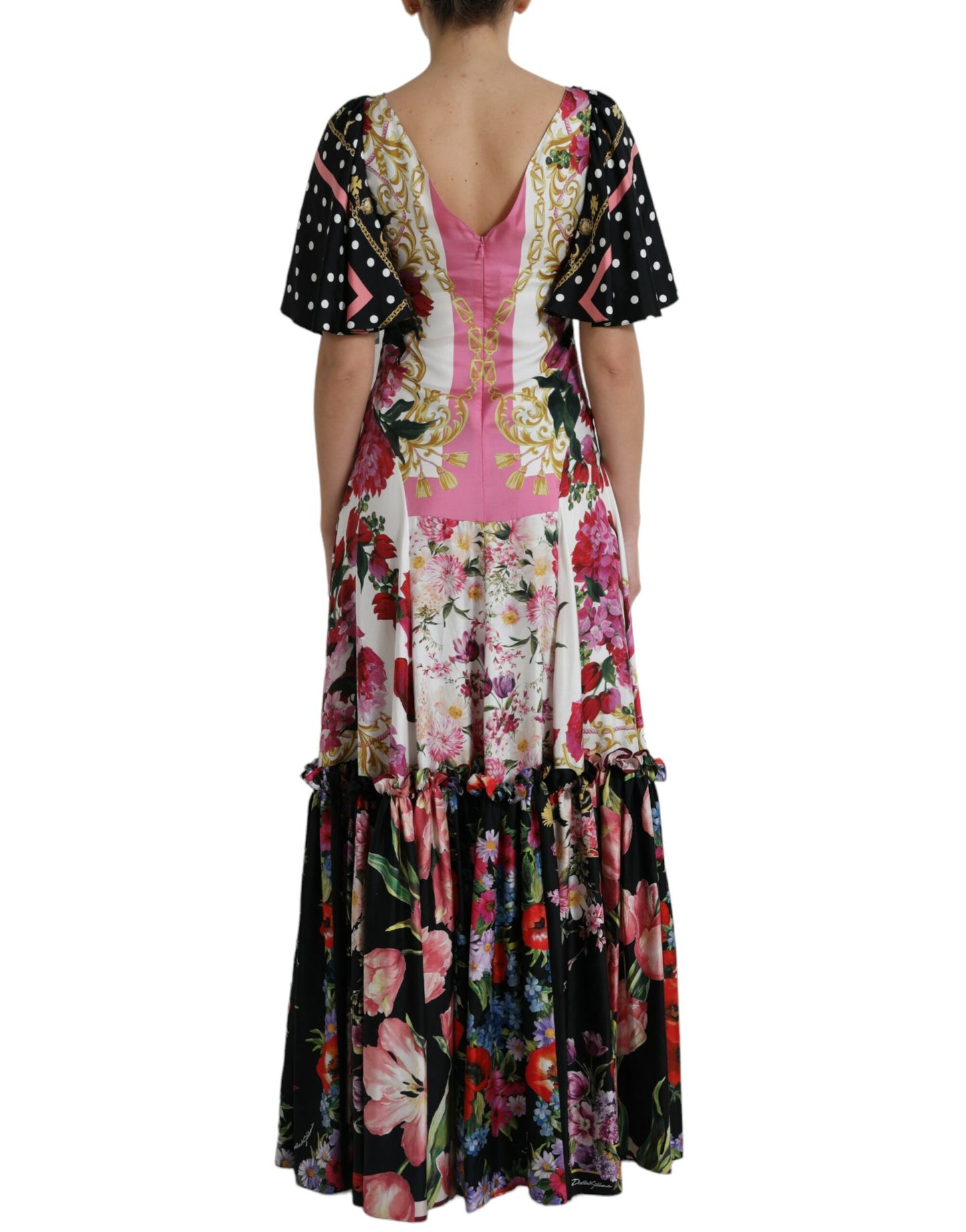 Dolce & Gabbana Elegantes Maxikleid aus Seide mit Blumenmuster