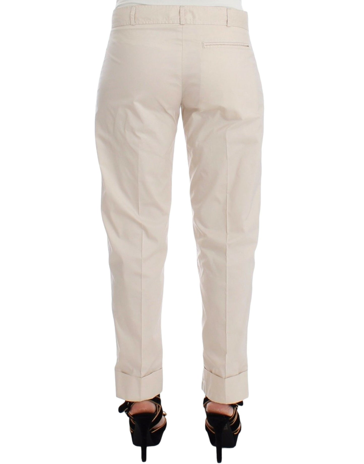 Pantaloni eleganti casual chino beige color cachi
