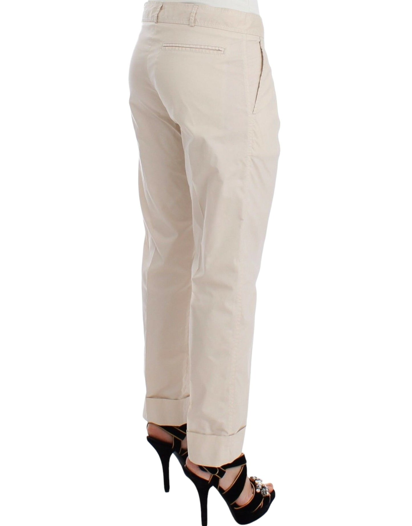 Pantaloni eleganti casual chino beige color cachi