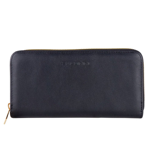 Portafoglio con zip in pelle nera Baldinini Trend Chic