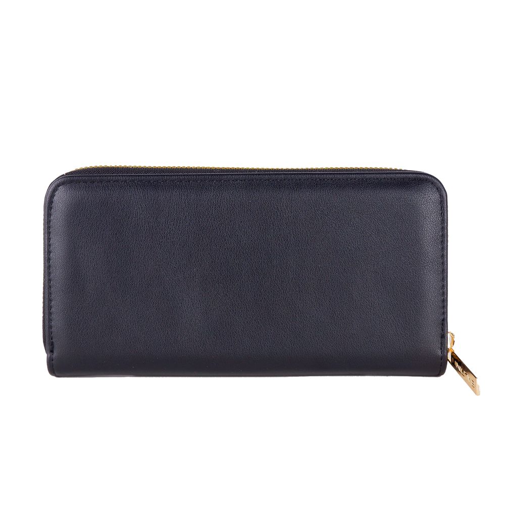 Portafoglio con zip in pelle nera Baldinini Trend Chic