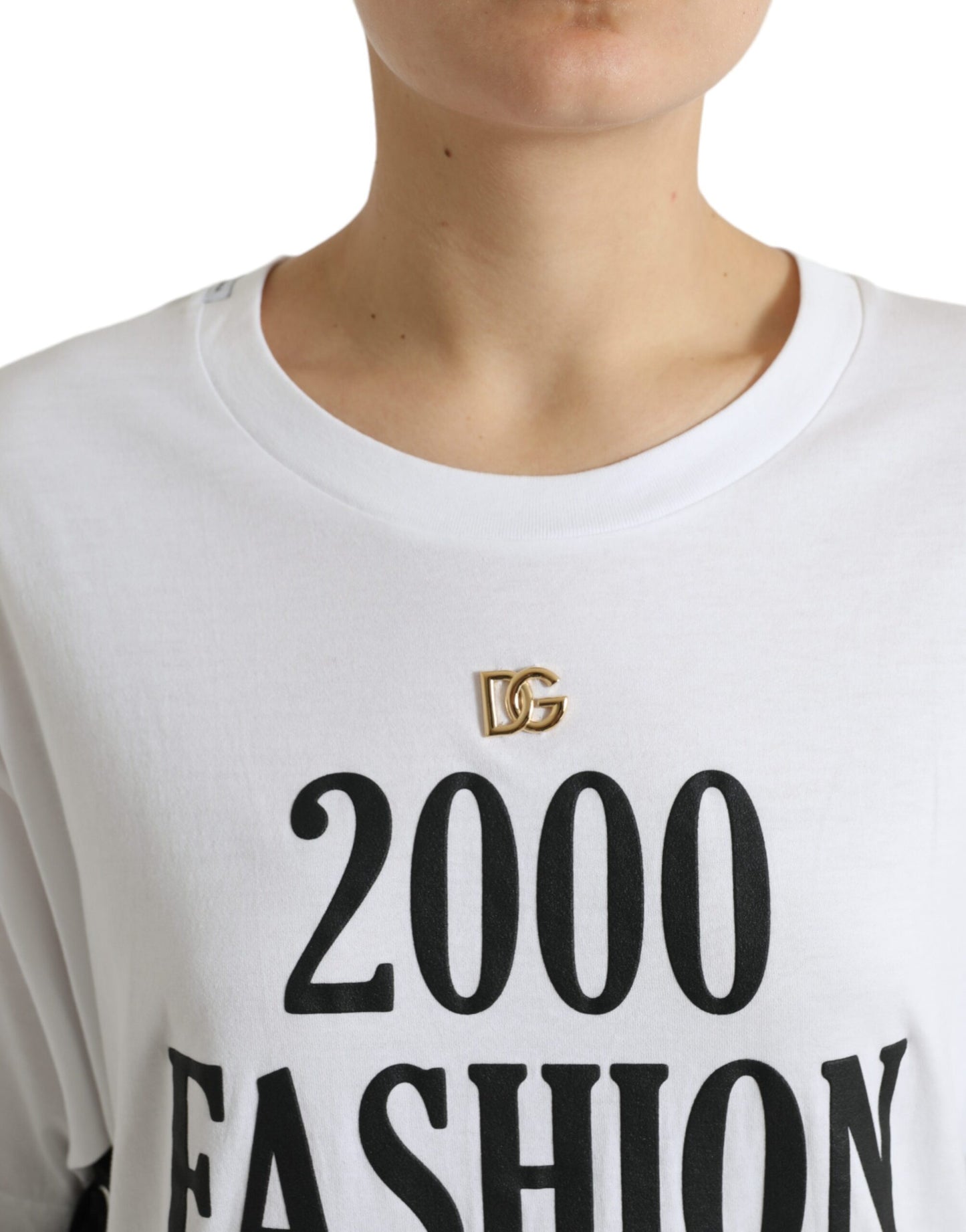 Dolce & Gabbana Elegantes weißes Baumwoll-T-Shirt mit Schnürung