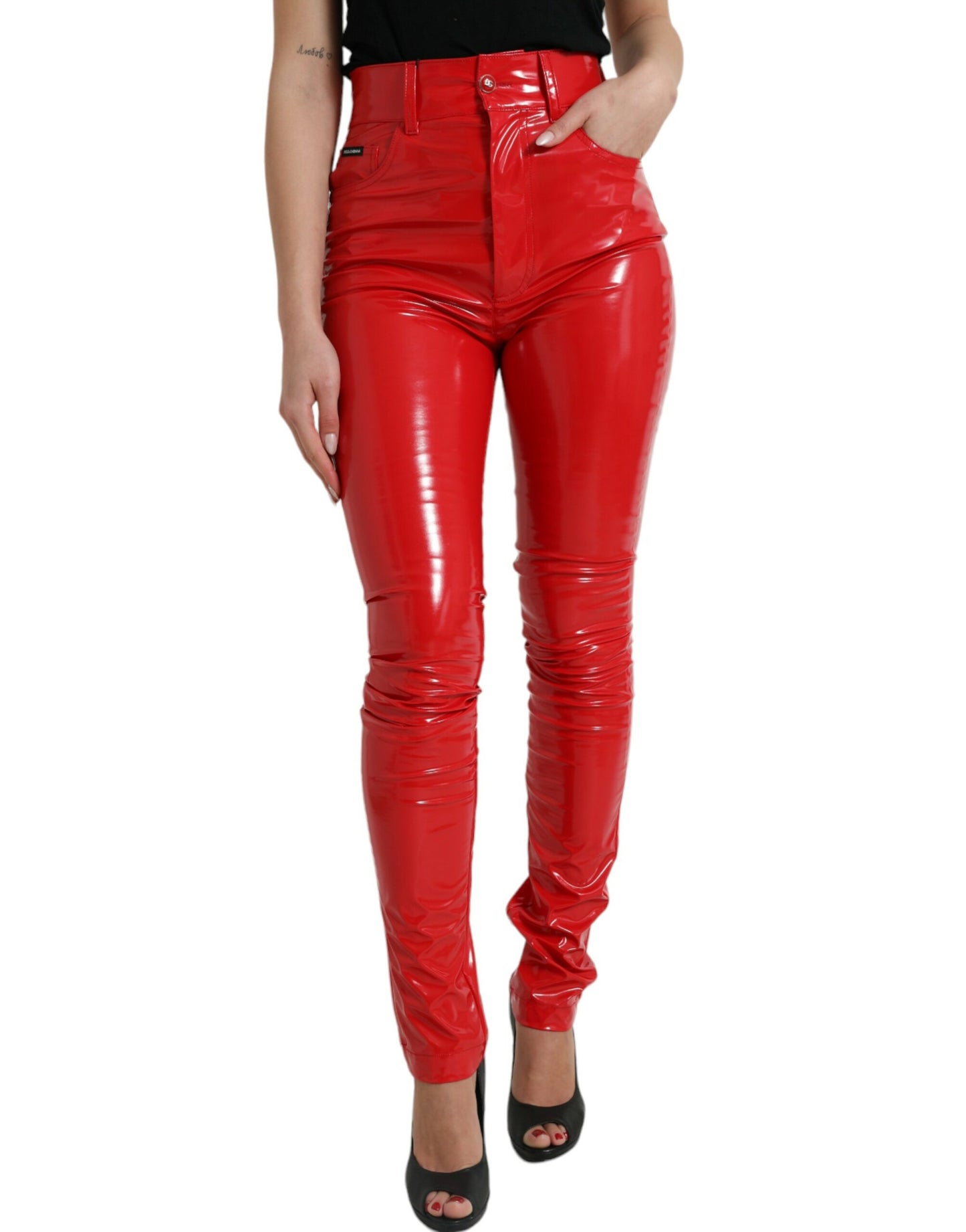 Dolce & Gabbana High Waist Rote Skinny-Hose - Schlank und schick