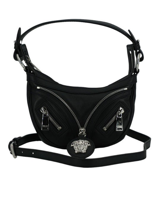 Versace – Elegante schwarze Mini-Hobo-Umhängetasche