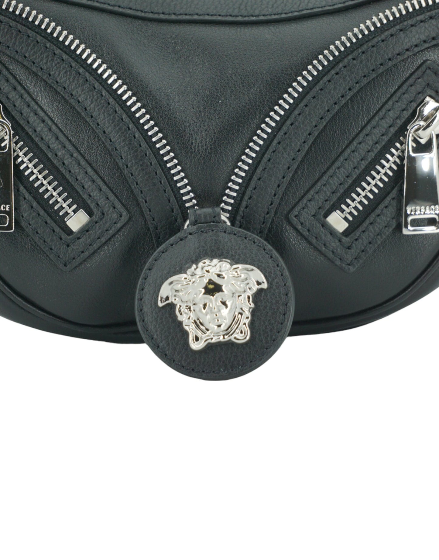 Versace – Elegante schwarze Mini-Hobo-Umhängetasche