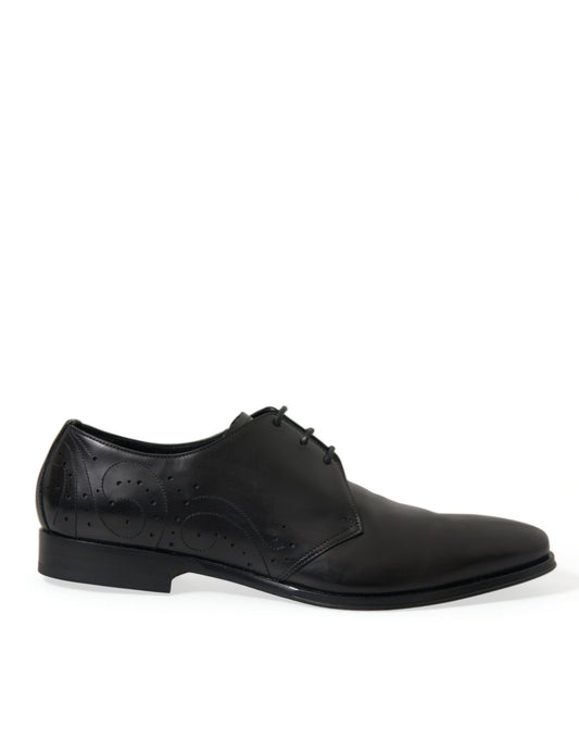 Dolce & Gabbana – Elegante Derby-Schuhe aus schwarzem Leder