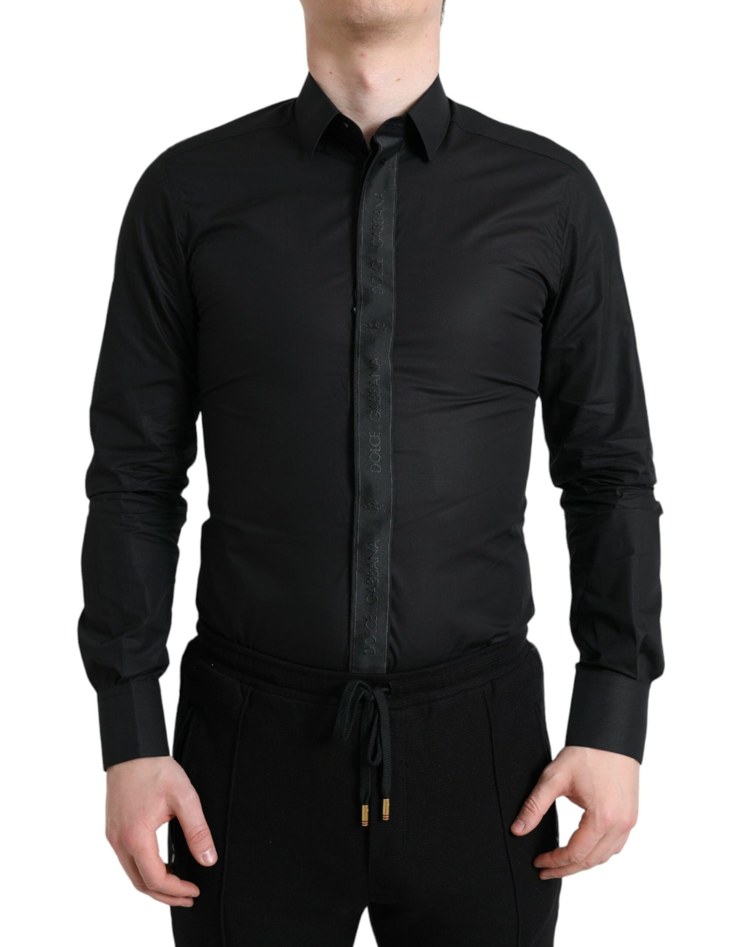Dolce & Gabbana Elegantes schwarzes Slim Fit-Oberhemd