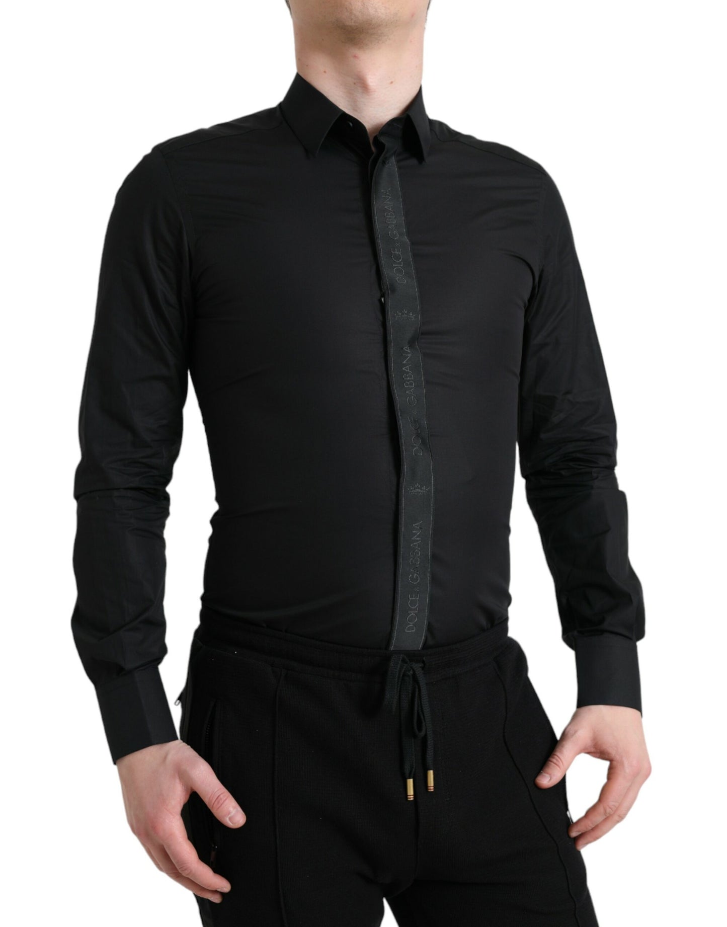 Dolce & Gabbana Elegantes schwarzes Slim Fit-Oberhemd