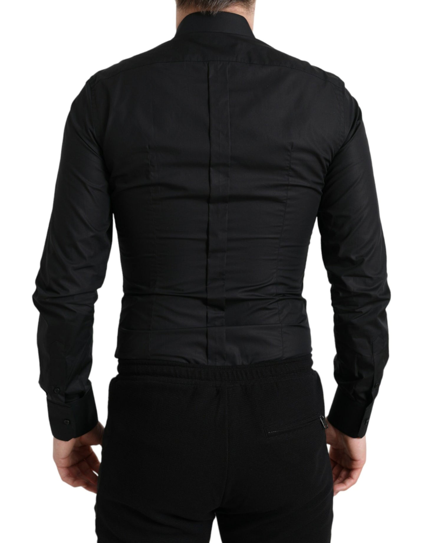 Dolce & Gabbana Elegantes schwarzes Slim Fit-Oberhemd