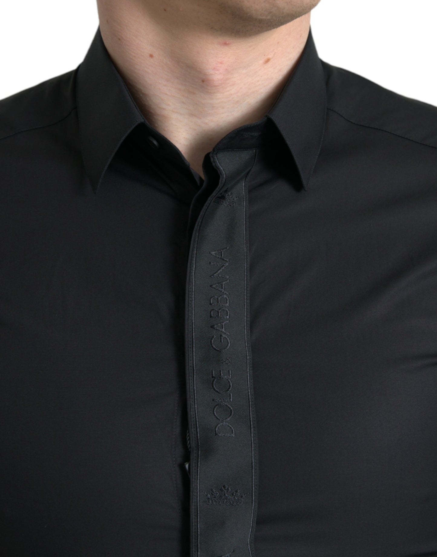 Dolce & Gabbana Elegantes schwarzes Slim Fit-Oberhemd