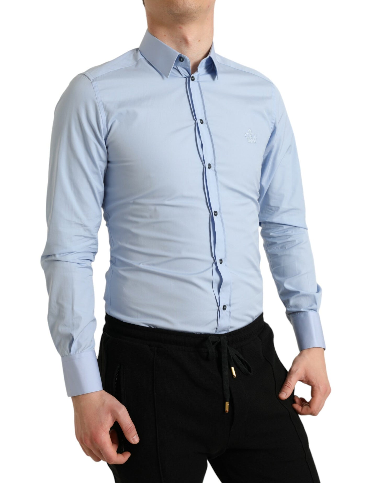 Dolce & Gabbana Elegantes Slim Fit-Hemd in Himmelblau