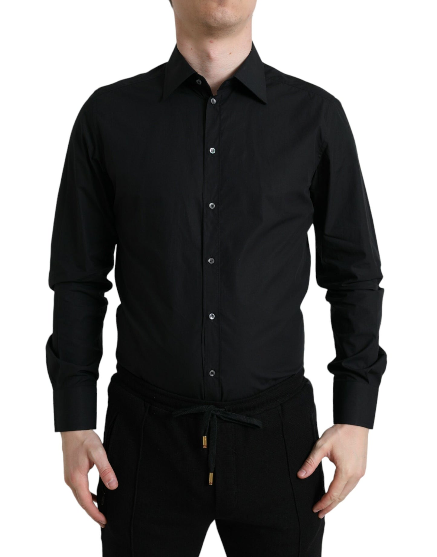 Dolce & Gabbana – Elegantes schwarzes italienisches Slim Fit-Hemd