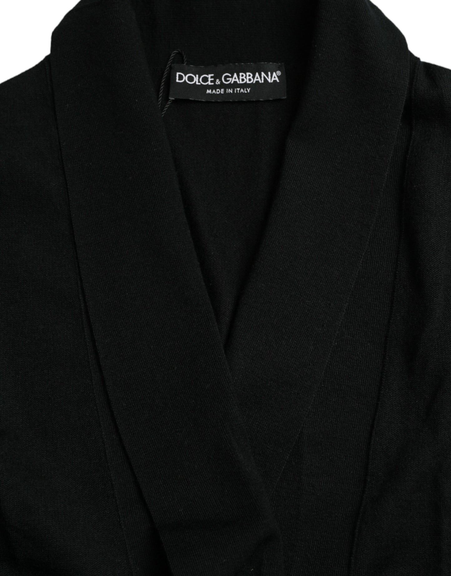 Dolce & Gabbana – Eleganter schwarzer Kaschmirmantel mit Taillengürtel