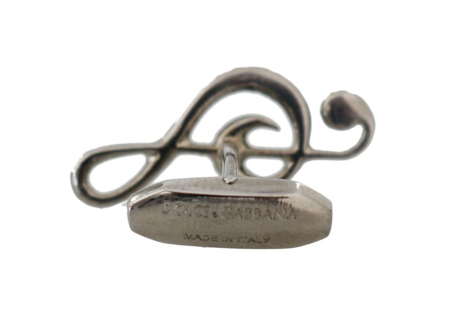 Dolce & Gabbana – Elegante Manschettenknöpfe aus Silber mit Notenschlüssel