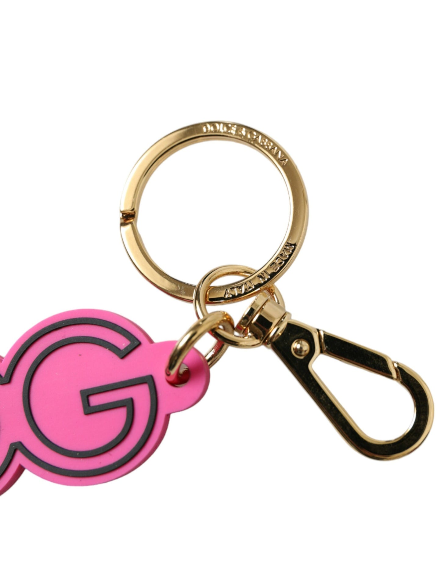 Dolce & Gabbana Chic Gold und Pink Schlüsselanhänger Eleganz