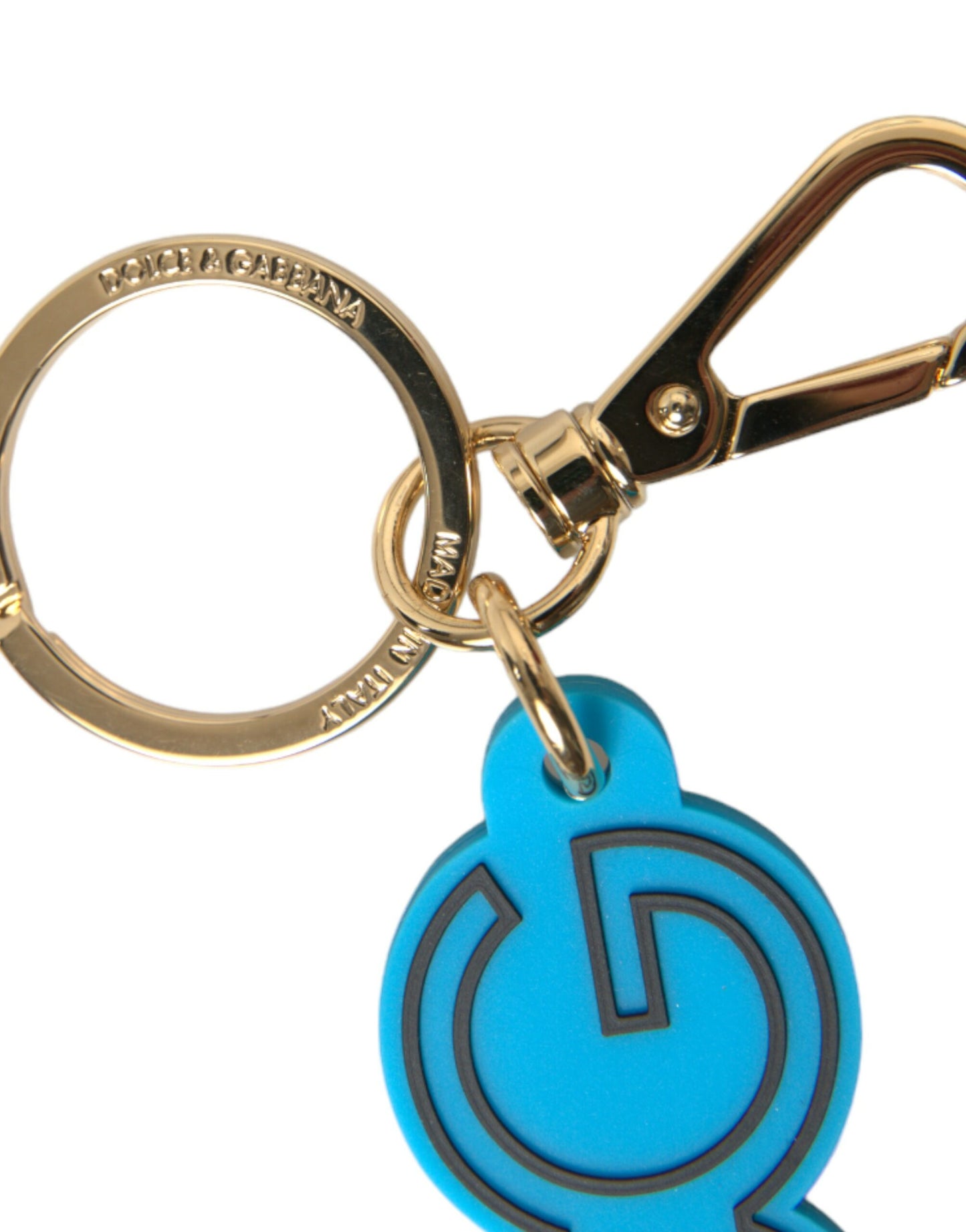 Dolce & Gabbana Elegantes Schlüsselanhänger-Accessoire in Blau und Gold