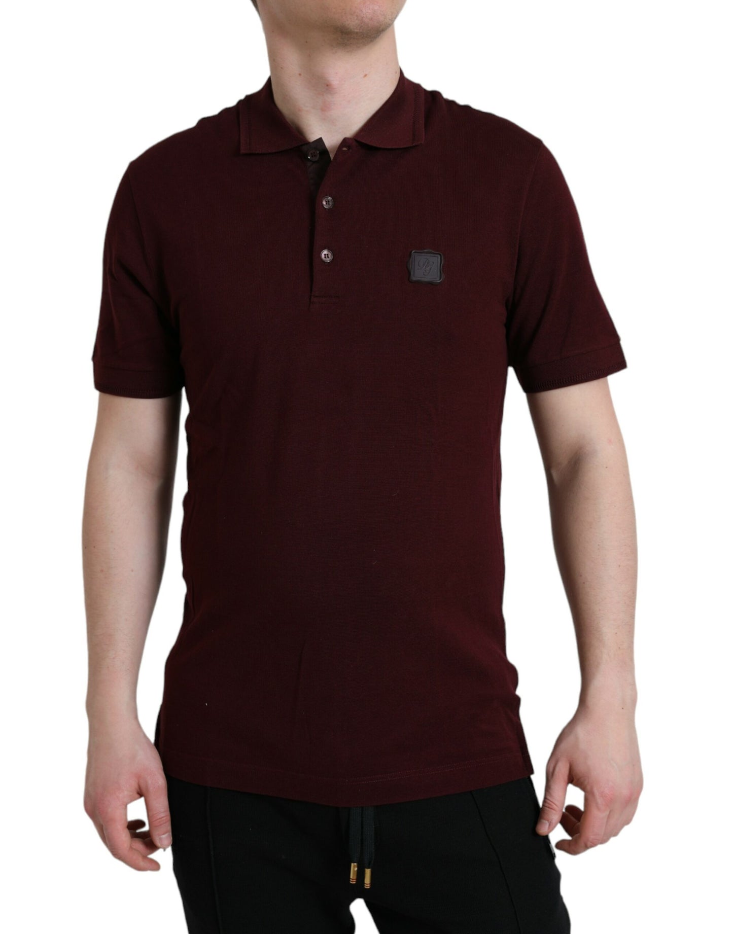 Dolce & Gabbana Elegantes Poloshirt aus kastanienbrauner Baumwollmischung