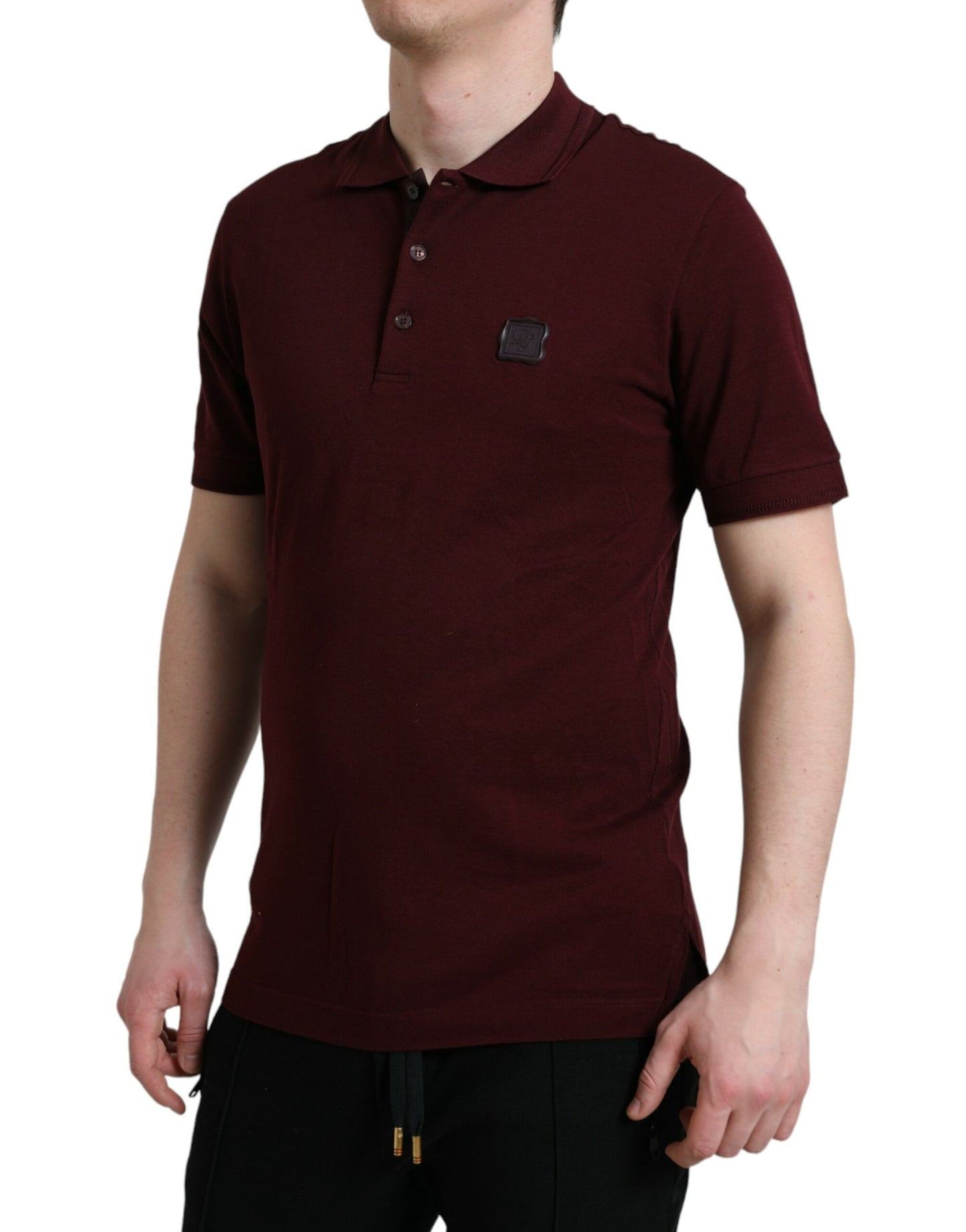 Dolce & Gabbana Elegantes Poloshirt aus kastanienbrauner Baumwollmischung