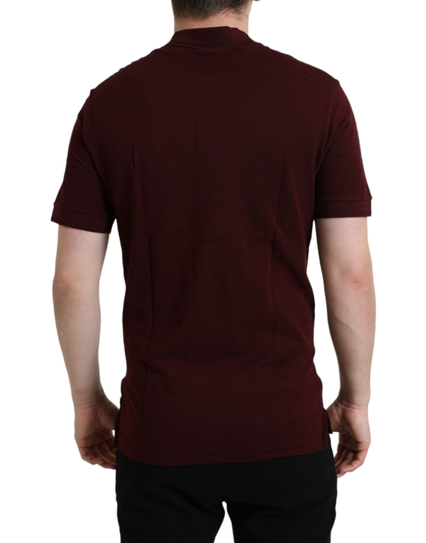 Dolce & Gabbana Elegantes Poloshirt aus kastanienbrauner Baumwollmischung