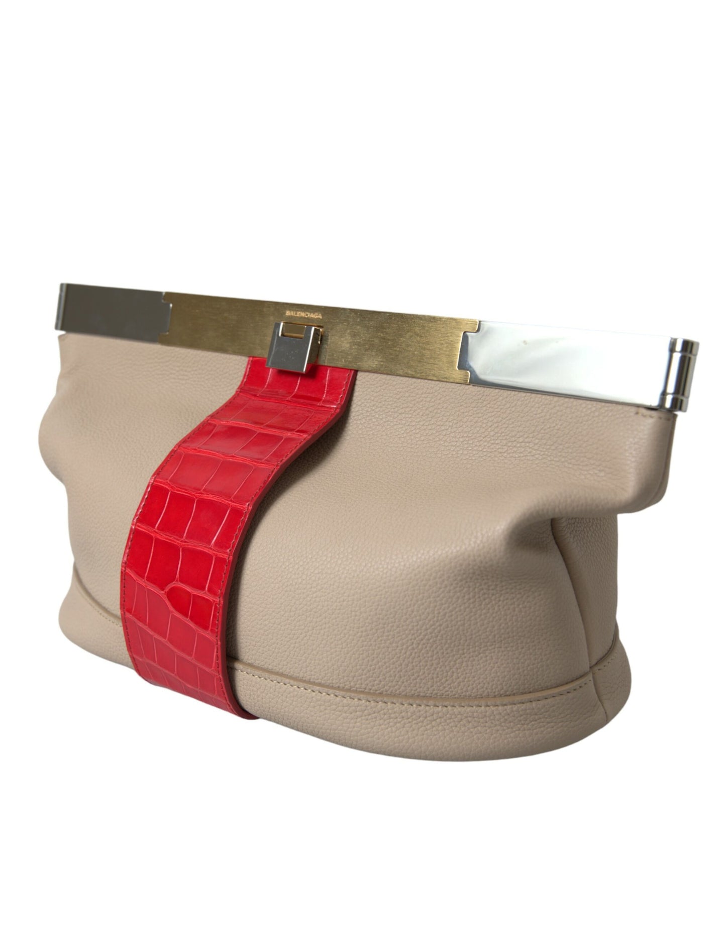 Clutch in pelle esotica bicolore Balenciaga