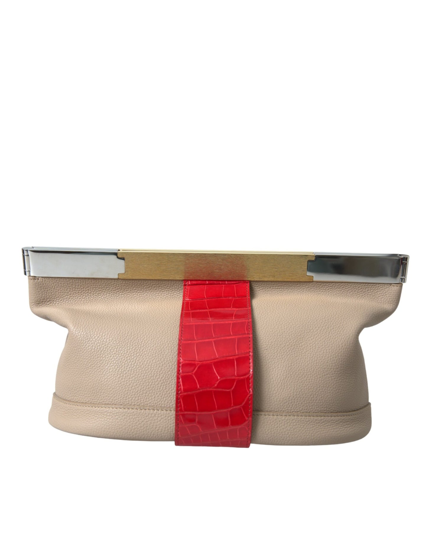Clutch in pelle esotica bicolore Balenciaga