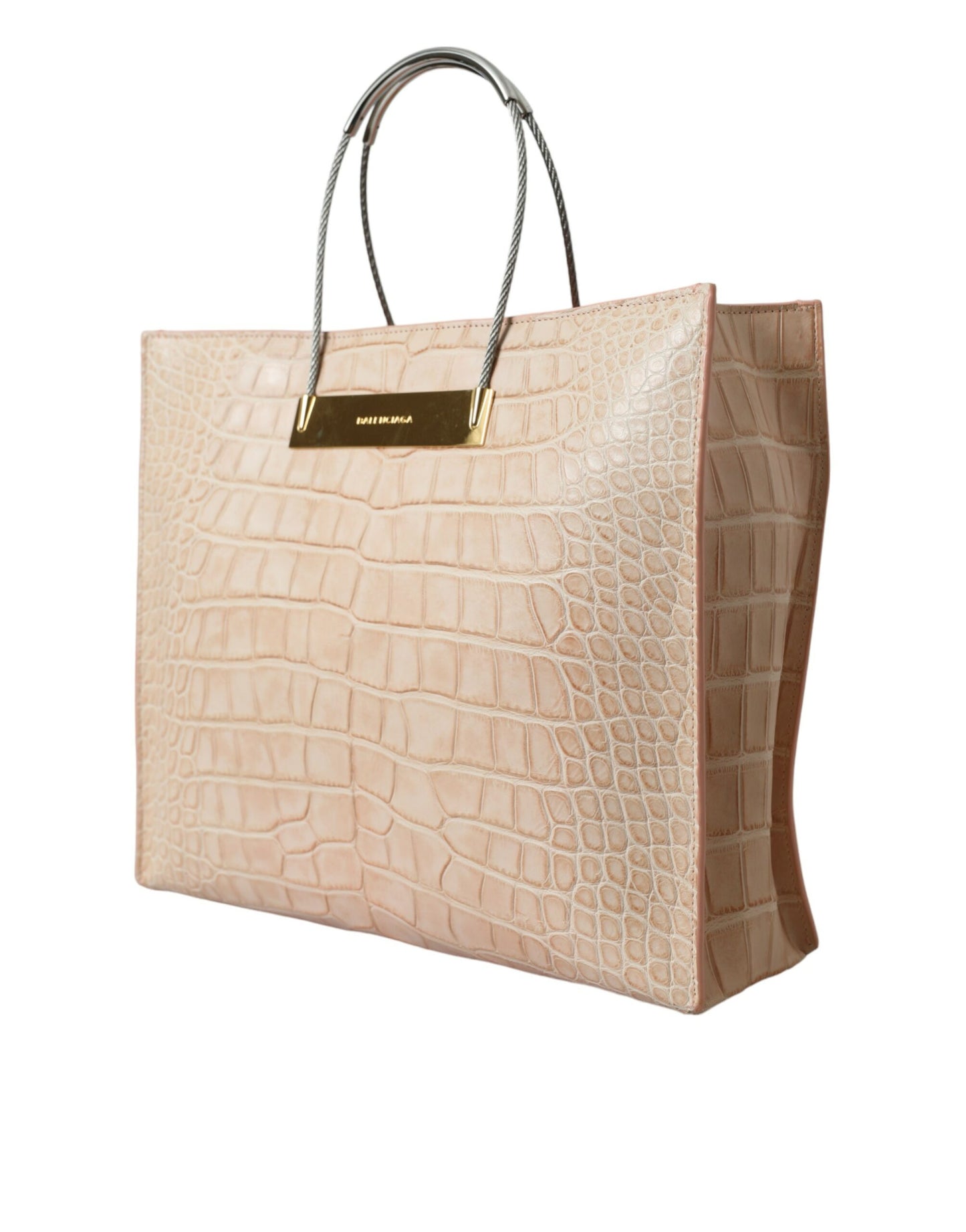 Sac fourre-tout chic en cuir d'alligator rose Balenciaga