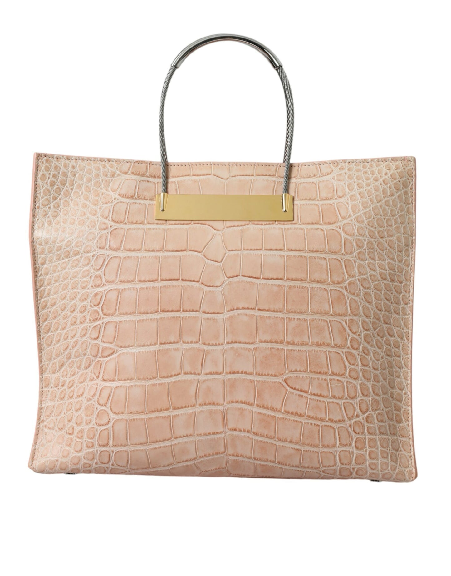 Sac fourre-tout chic en cuir d'alligator rose Balenciaga