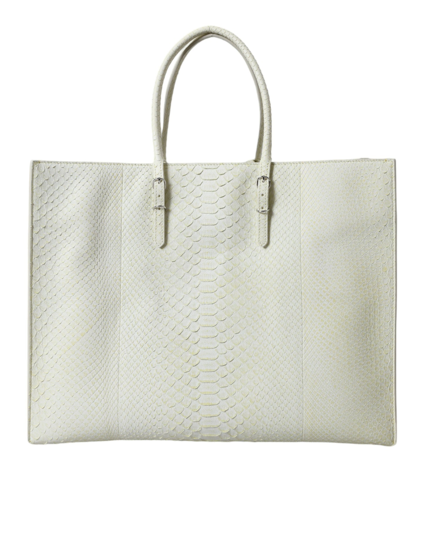 Tote en cuir python Balenciaga Chic en blanc et jaune