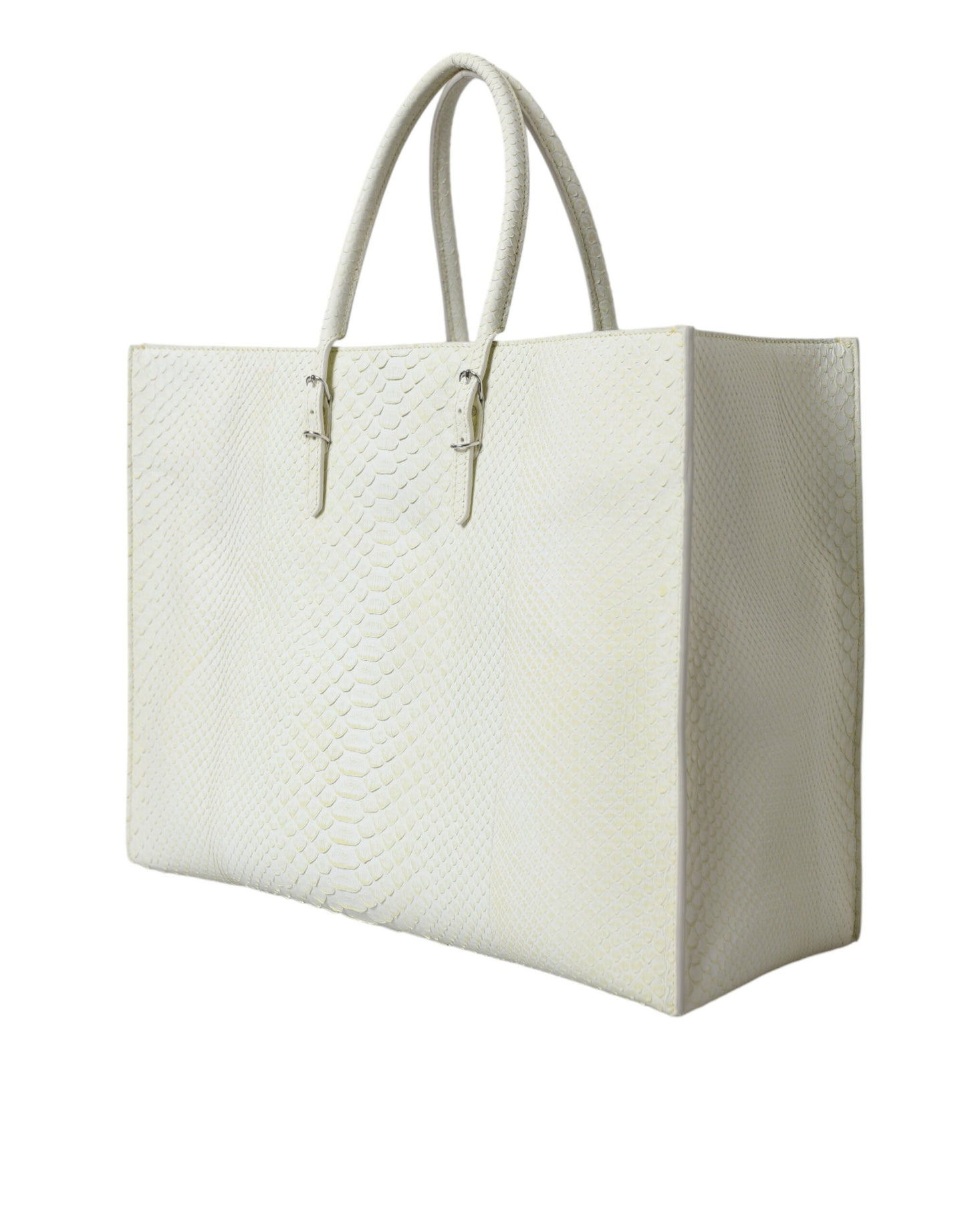 Tote en cuir python Balenciaga Chic en blanc et jaune