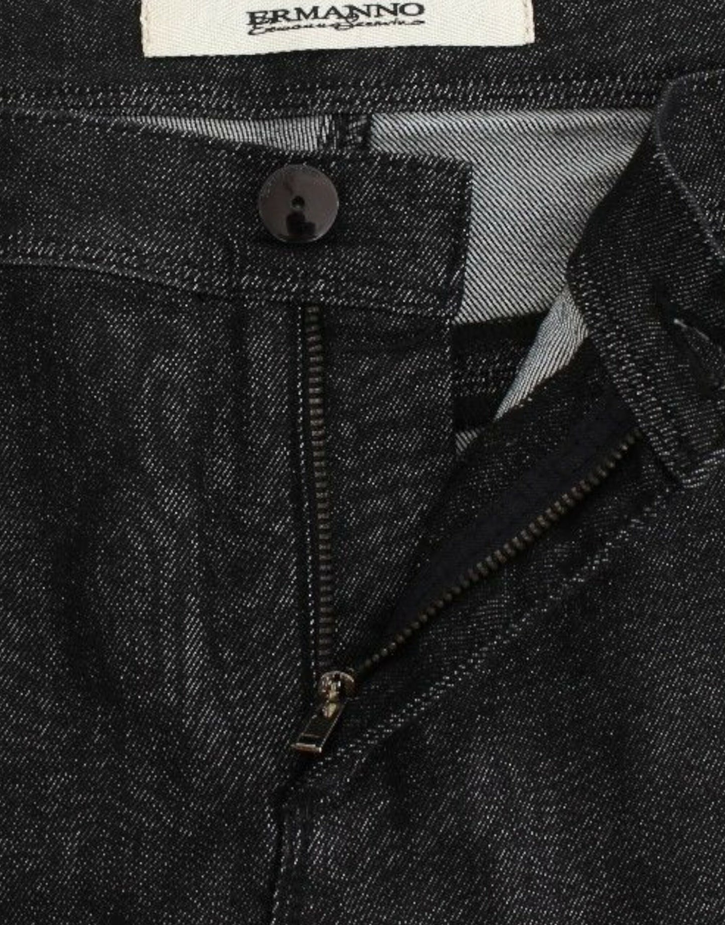 Vaqueros ajustados negros Pantalones de mezclilla Estiramiento de pierna ajustado