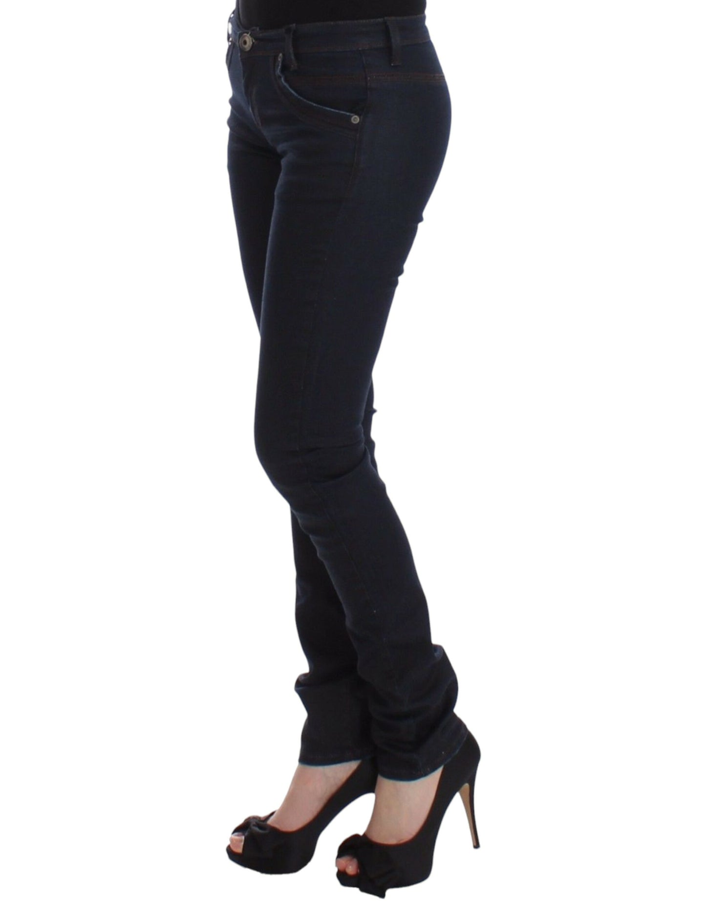 Jeans slim blu Pantaloni denim gamba skinny elasticizzata