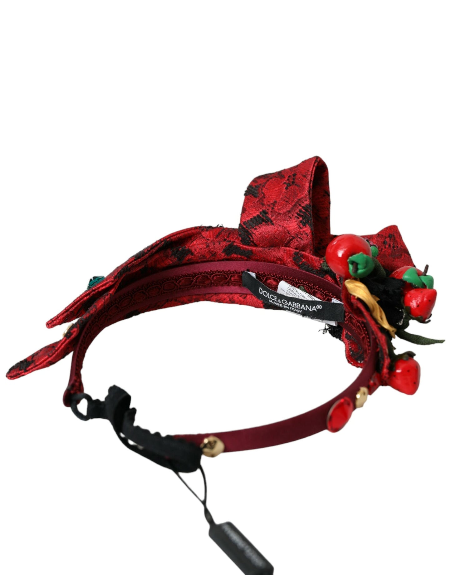 Dolce & Gabbana Red Cherry Sicily Verziertes Haarband-Diadem für Damen