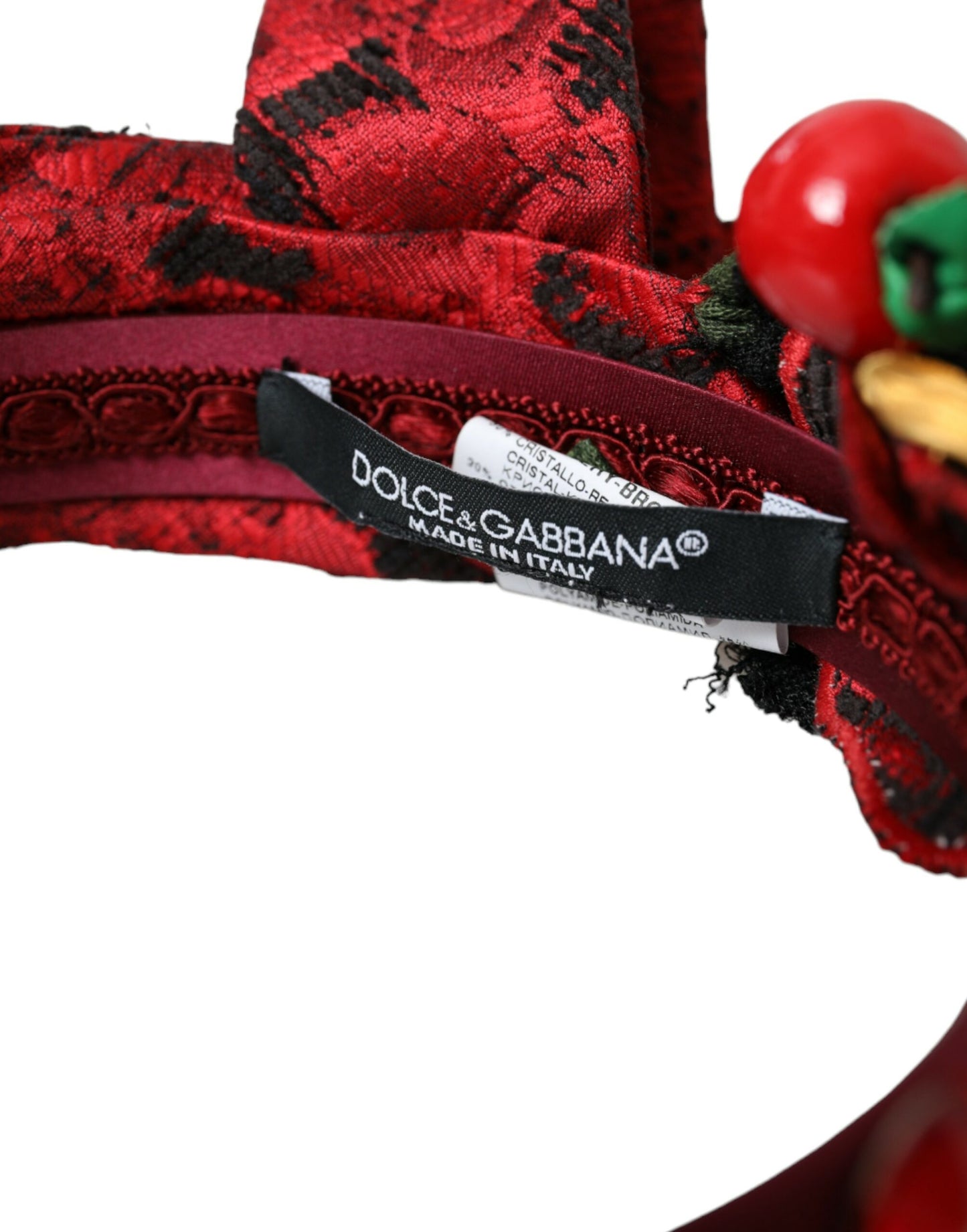 Dolce & Gabbana Red Cherry Sicily Verziertes Haarband-Diadem für Damen