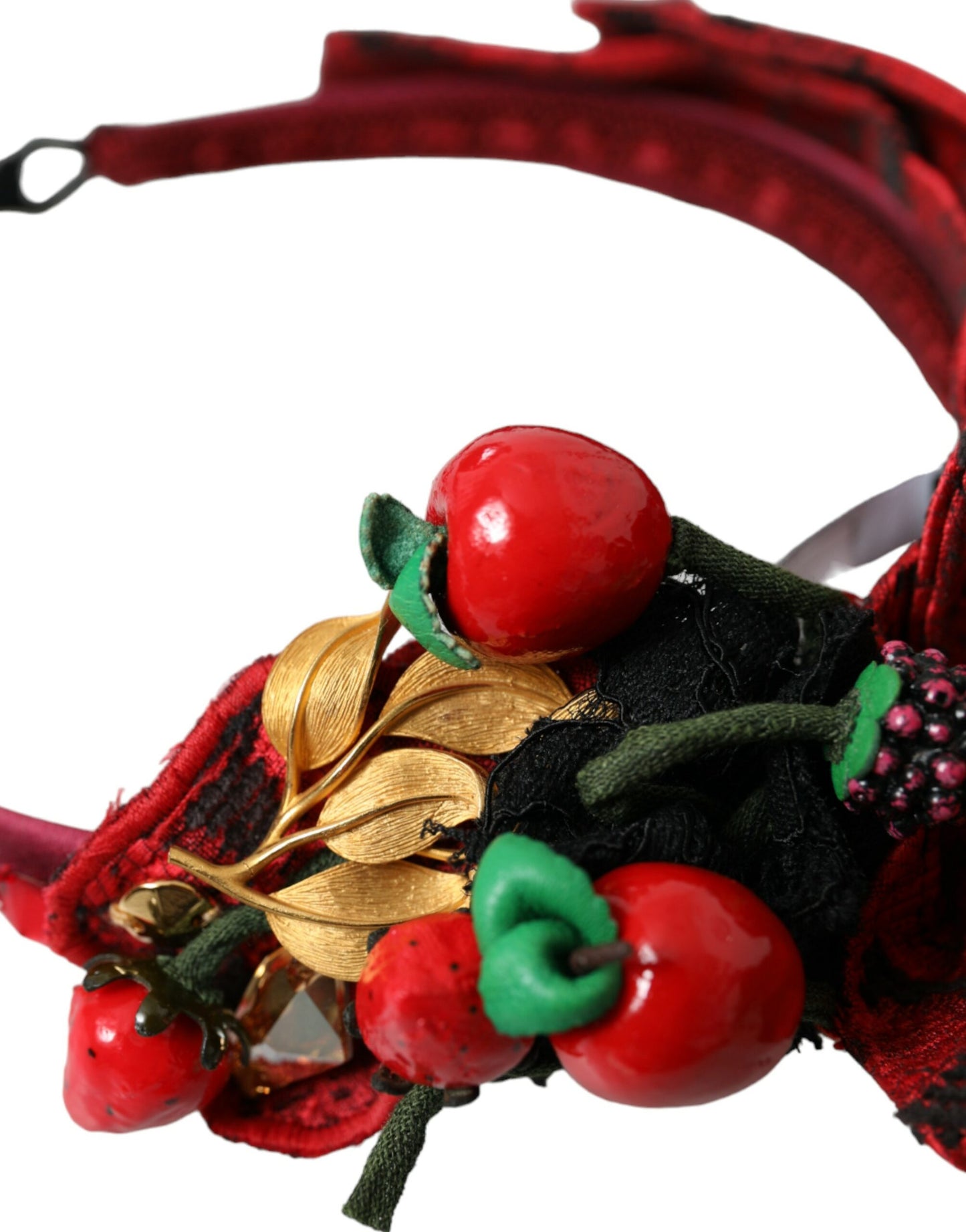 Dolce & Gabbana Red Cherry Sicily Verziertes Haarband-Diadem für Damen