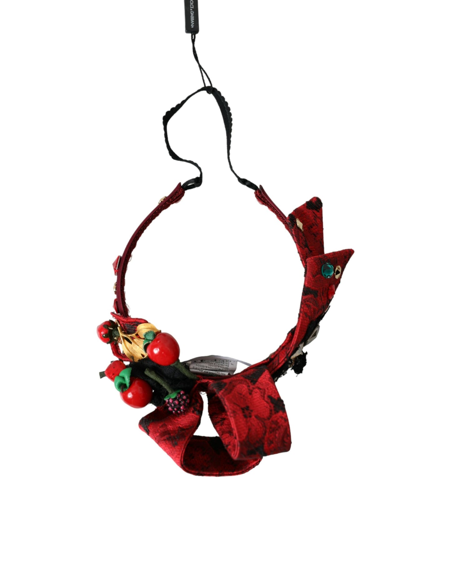 Dolce & Gabbana Red Cherry Sicily Verziertes Haarband-Diadem für Damen